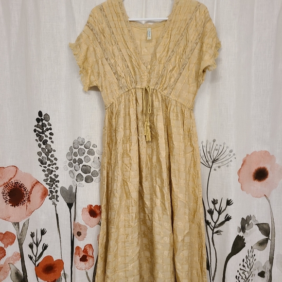 🌼 Free People Gold Dress - Picture 1 of 7